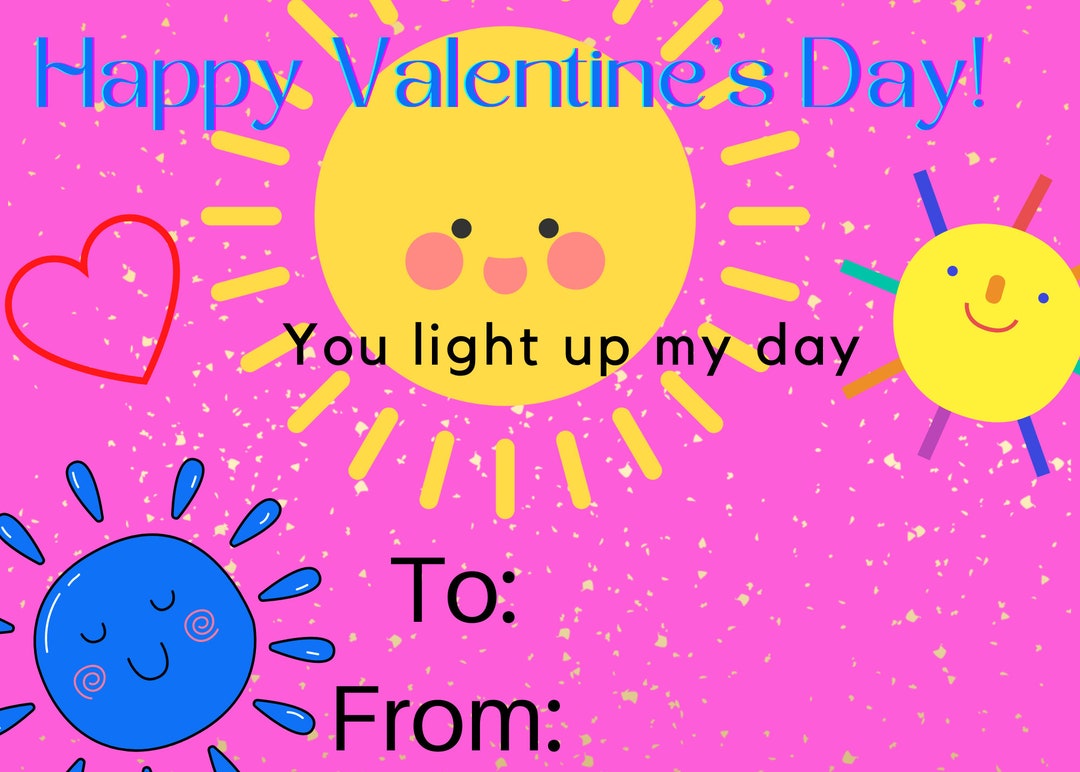 Printable Valentine s Cards For Kids Etsy