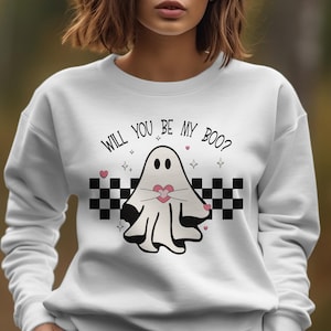 Be My Boo Sweatshirt | Heart Sweatshirt | Will You Be My Boo Shirt | Be My Boo Png | Valentine&#39;S Day Svg | Xoxo Sweatshirt l Ghost Sweater