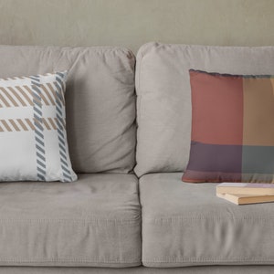 Plaid Pillow, Throw Pillow, Fall Pillow, Windowpane Pillow, Modern Farmhouse, Plaid Throw Pillow, Spun Polyester Pillow, Cover Included