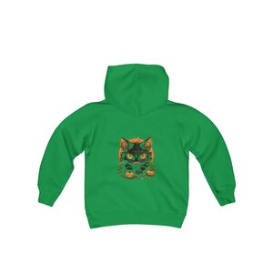 Youth Halloween Hoodie, Black Cat Halloween Sweatshirt,  Halloween Sweaters For Youth, Youth Hoodie, Black Cat Sweater, Youth Fall Sweater