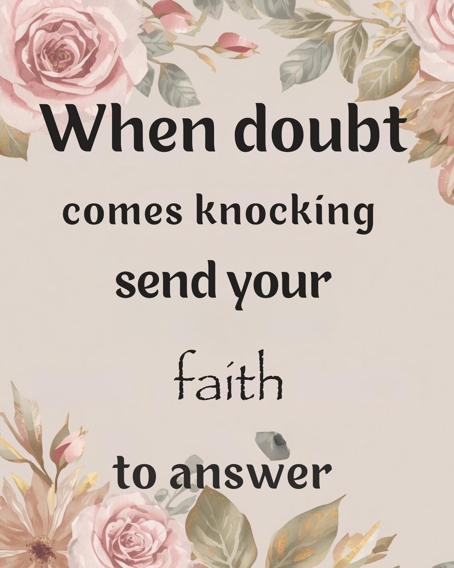 Christian Faith Wall Art Printable 8x10, When Doubt Comes Knocking - Etsy