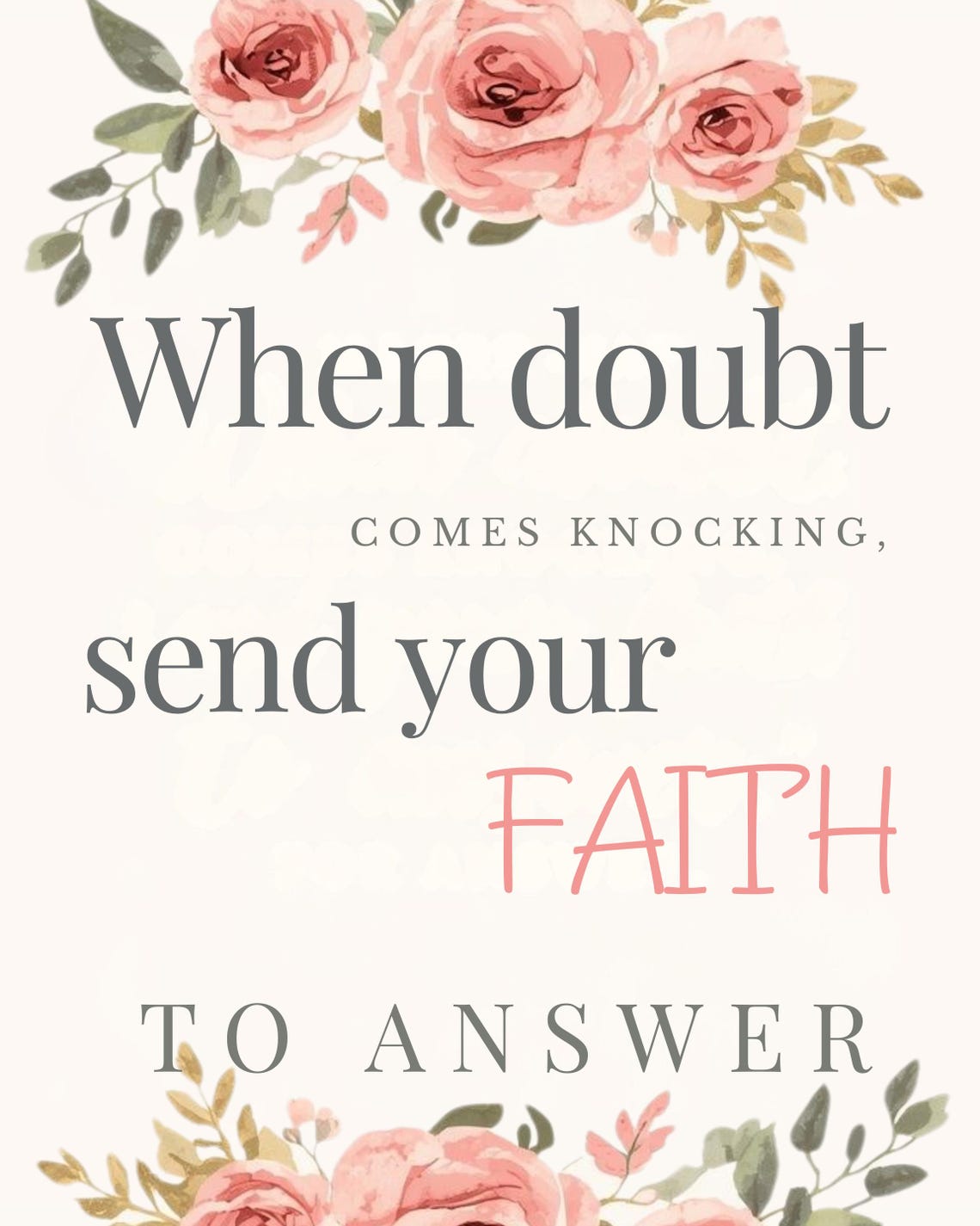 Christian Faith Wall Art Printable 8x10, When Doubt Comes Knocking - Etsy