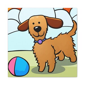 Goldendoodle Puppy Wall Art Print, Goodlendoodle Art, Doodle Puppy Canvas, Labradoodle Puppy Gift, Doodle Dog Art, Goldendoodle Puppy Print