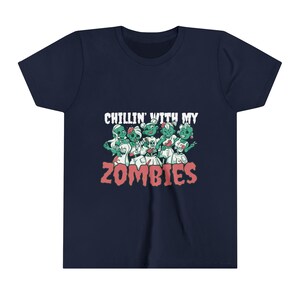 Chillen With My Zombies Youth Shirt, Halloween Shirts For Girls, Girls Squad Halloween Shirt, Halloween Shirts For Best Friends
