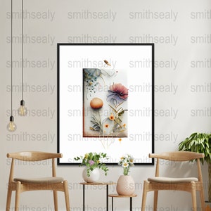Botanical Wall Art | Minimalist Modern Art | Boho Wall Decor | Modern Farmhouse Wall Decor | Watercolor Wildflower Art Print | Colorful Art