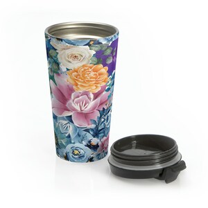 Floral Stainless Steel Travel Mug