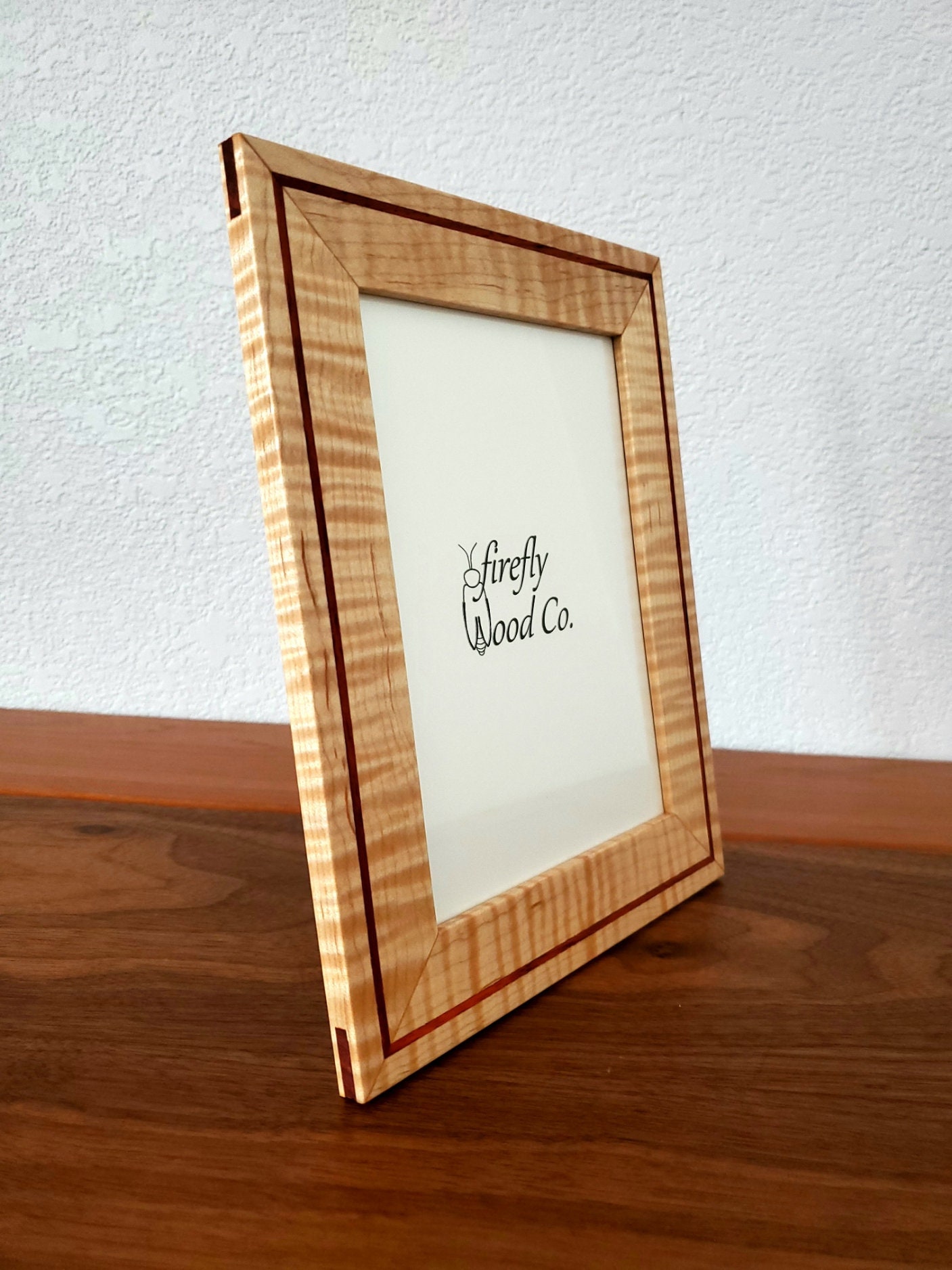 Curly Maple Picture Frame With Inlay Etsy