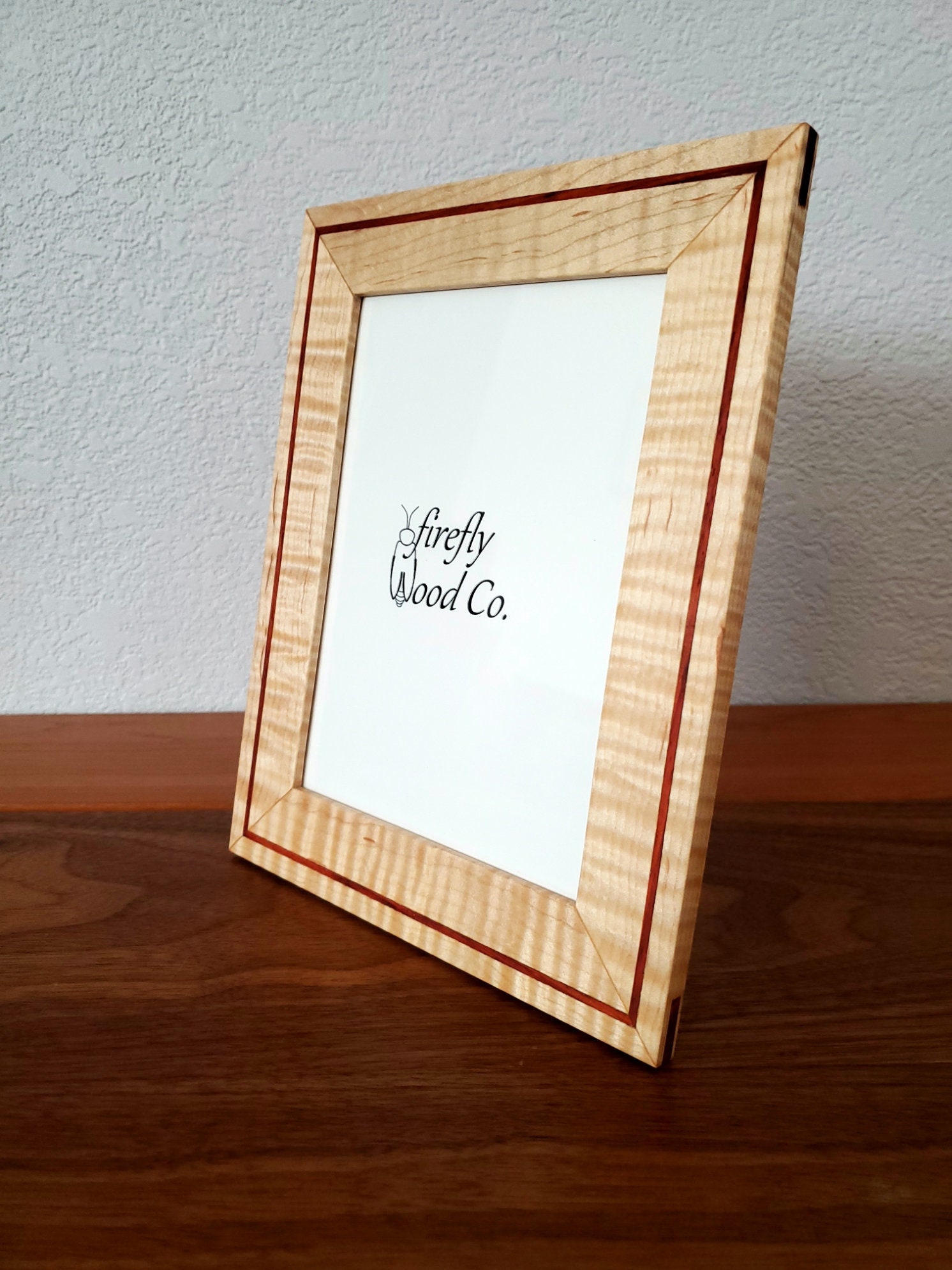 Curly Maple Picture Frame With Inlay Etsy