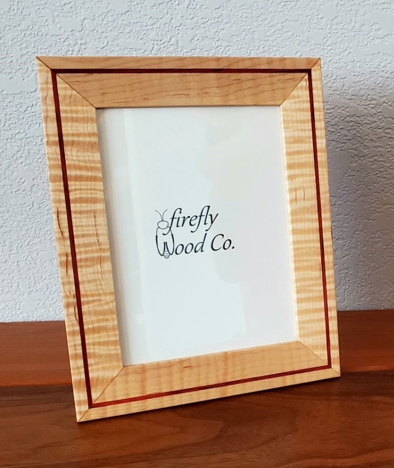 Curly Maple Picture Frame With Inlay Etsy