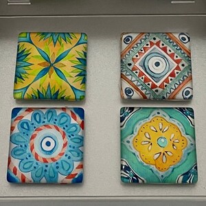 Mandala Art Magnets | Kitchen Decor | Mandala Decoration Magnets | Fridge Magnet Set | Floral Magnets