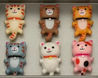 Cat Magnets | Resin Cat Magnet Set | Cat Gifts | Cat Decor | Cat Lady Gift | Cat Fridge Magnets | Gift for Cat Lovers | Cute Fridge Magnets
