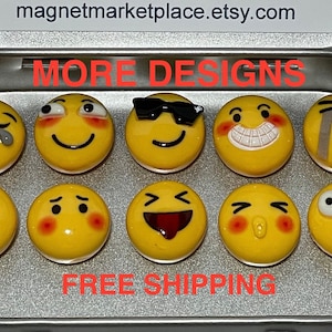 Emoji Magnete | Emoji Geschenke | Emoji Gesicht Magnete | Emoji Kühlschrankmagnet | Kühlschrankmagnete | Cooles Emoji | Emoji Dekorationen | Süßes Emoji