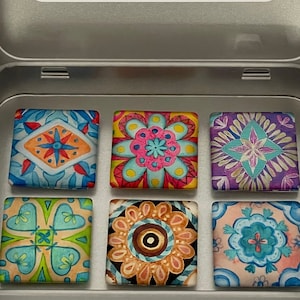 Mandala Decoration Magnets | Floral Magnet Set | Mandala Art Magnets | Magnet Set Unique | Kitchen Decor