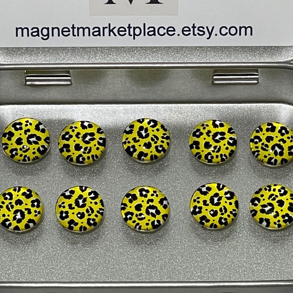 Leopard Print Magnets | Tiny Magnets | Leopard Print Gift | Mini Magnet Set | Memo Board Magnets | Locker Magnets | Cheetah Print Magnets