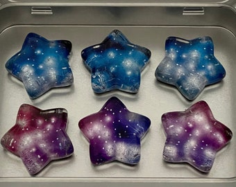 Starry Night Magnets | Cosmos Magnet Set | Stars Magnet Set | Metallic Stars Magnets | Teacher Gift
