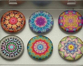 Mandala Magnets | Mandala Decoration Magnet Set | Mandala Art Fridge Magnets | Mandala Magnet Set