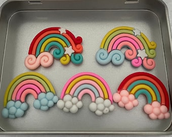 Regenboogmagneten | Wolkenmagneten | Regenboogwolkmagneten | Koelkastmagneten | Koelkastmagneetset | Klein cadeau-idee | Leuke magneten | Leuke magneten