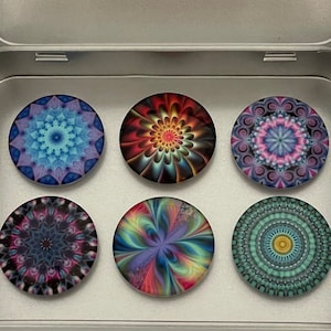 Mandala Magnets | Mandala Decoration | Mandala Art Magnets | Mandalas Magnet Set | Fridge Magnet Set | Housewarming Gift | Kitchen Decor