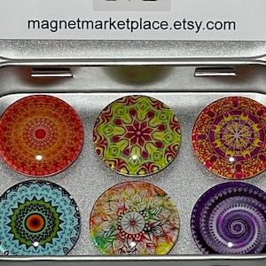 Mandala Decoration Magnet Set | Mandalas Fridge Magnets | Mandala Art Magnets | Housewarming Gift Idea