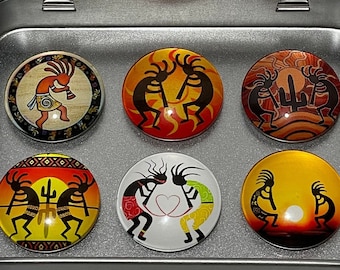 Kokopelli Magnets | Fertility Luck Gift | Kokopelli Magnet Set | Southwest Magnets | Kokopelli Art