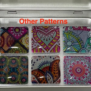 Paisley Print Magnet Set | Mandala Decoration Magnets | Floral Refrigerator Magnets