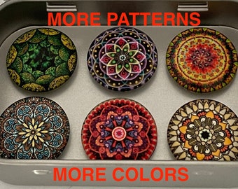 Mandala Magnets | Mandala Decoration Magnet Set | Various Mandalas Colors & Patterns Magnets