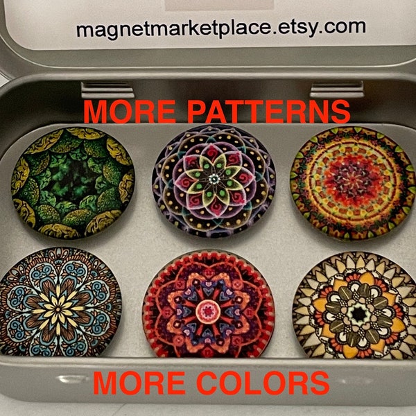 Mandala Magnets | Mandala Decoration Magnet Set | Various Mandalas Colors & Patterns Magnets