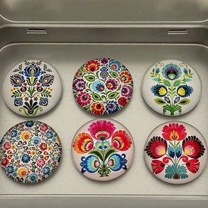 Fridge Magnet Set Floral | Refrigerator Magnets Flowers | Housewarming Gift