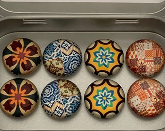 Imanes decorativos de mandala / Imanes con diseño de patchwork / Imanes abstractos / Juego de imanes para nevera / Regalo de inauguración de casa / Regalo para un nuevo hogar / Regalo bonito