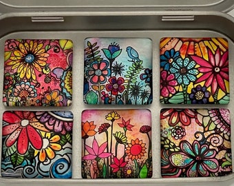 Botanical Magnets | Flower Magnets | Floral Magnets | Gift for Mom | Teacher Gift | Thank You Gift | Locker Magnets | Office Decor