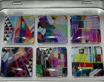 Abstraktes Magnet Set | Dekorative Magnete | Einzigartige Geschenkidee | Modernes Magnet Geschenkset | Lehrer Geschenkidee