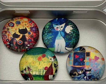 Cat Magnets | Cat Gift | Black Cat Magnets | Cat Lover Gift | Cat Lady Gift | Cat Fridge Magnets