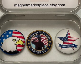 Regalo de veterano militar / Regalo del día de los caídos / Imanes de veteranos de los Estados Unidos / Regalo de veterano de las fuerzas armadas