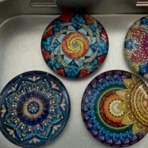 Mandala Design Magnets | Mandala Decoration Magnet Set | Mandalas Magnets | Mandala Art Magnet Set | Magnets Gift | Mandala Flower Magnets