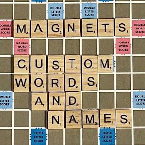 Benutzerdefinierte Scrabble-Wörter & Namen Magneten | Benutzerdefinierte Scrabble-Magnete | Holz Scrabble Magnete Individuell