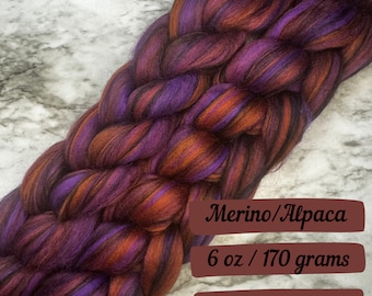 Alpacalypse Combed Top Merino Alpaca Fiber Spinning Fiber Wool Roving Gift for Fiber Art Fiber for Spinning Fiber Braid Felting Wool