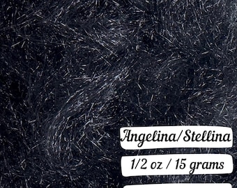 Black Stellina Angelina Sparkly Fiber Non Heat Bondable Spinning Fiber Sparkle Batts Sparkle Roving Add Sparkle Spinning Fiber
