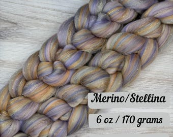 Fruit Pastels Custom Combed Top Merino Stellina Fiber Spinning Fiber Wool Roving Fiber for Spinning Fiber Braid Felting
