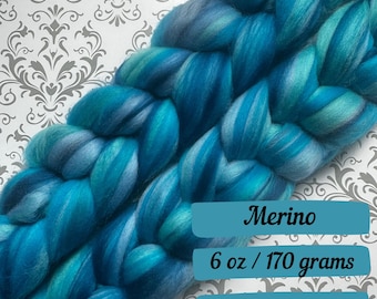 Oceana Combed Top Merino Fiber Spinning Fiber Wool Roving Gift for Knitter Fiber Art Fiber for Spinning Fiber Braid Felting Wool Sliver