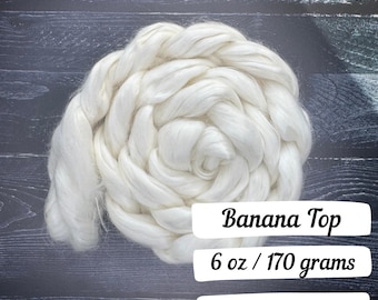Banana Top Spinning Fiber Wool Roving Gift Fiber Art Fiber for Spinning Fiber Braid Felting Wool Art