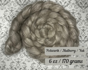 Galao Yak Mulberry Silk Polwarth Fiber Natural Blend Fiber Combed Top for Spinning Yarn Wool Roving Sliver Spinning Fiber Natural Luxury