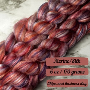 Hydra Merino Silk Combed Top Spinning Fiber for Hand spinners yarn making supply for spinning wheel fiber braid merino wool fiber spinning