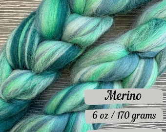 Lush Meadows 6 oz Combed Top Merino Fiber Spinning Fiber Wool Roving Gift for Knitter Fiber Art Fiber for Spinning Fiber Braid Felting Wool