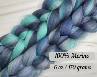 Starry Night - 100% Wool Combed Top – 6 oz Spinning Fiber