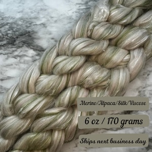 Minky Winky Combed Top Merino Alpaca Mulberry Silk Fiber Spinning Fiber Wool Roving Fiber Spinning Fiber Braid Felting Wool Spinning Supply