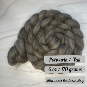 Coffee Polwarth Yak Fiber Natural Blend Fiber Combed Top for Spinning Yarn Wool Roving Sliver Spinning Fiber Natural Luxury Fibers rare