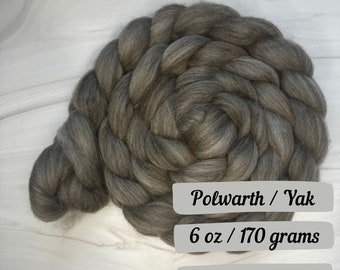 Coffee Polwarth Yak Fiber Natural Blend Fiber Combed Top for Spinning Yarn Wool Roving Sliver Spinning Fiber Natural Luxury Fibers rare
