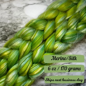 Virgo Merino Silk Combed Top Spinning Fiber Hand spinning yarn making supplies for spinning fiber braid merino wool fiber for spinning