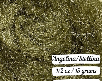 Gold Stellina Angelina Sparkly Fiber Non Heat Bondable Spinning Fiber Sparkle Batts Sparkle Roving Add Sparkle Spinning Fiber