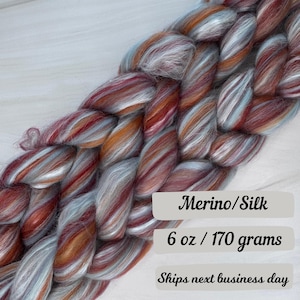 Centaurus Merino Silk Combed Top Spinning Fiber for Hand spinning yarn making supply for spinning wheel fiber braid merino wool fiber